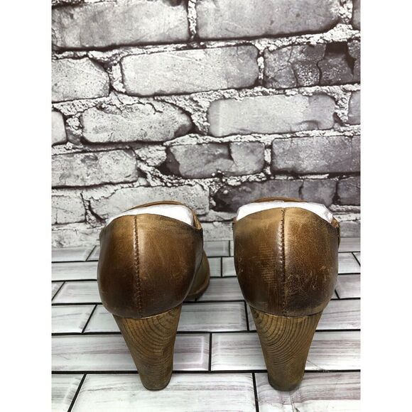 Kork-Ease Brown Leather Stacked Heel Wedge Ankle Booties Women’s Sz 7.5M US/38EU - Picture 4 of 16